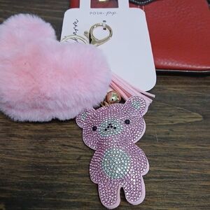 Pink Teddy Bear Keychain by